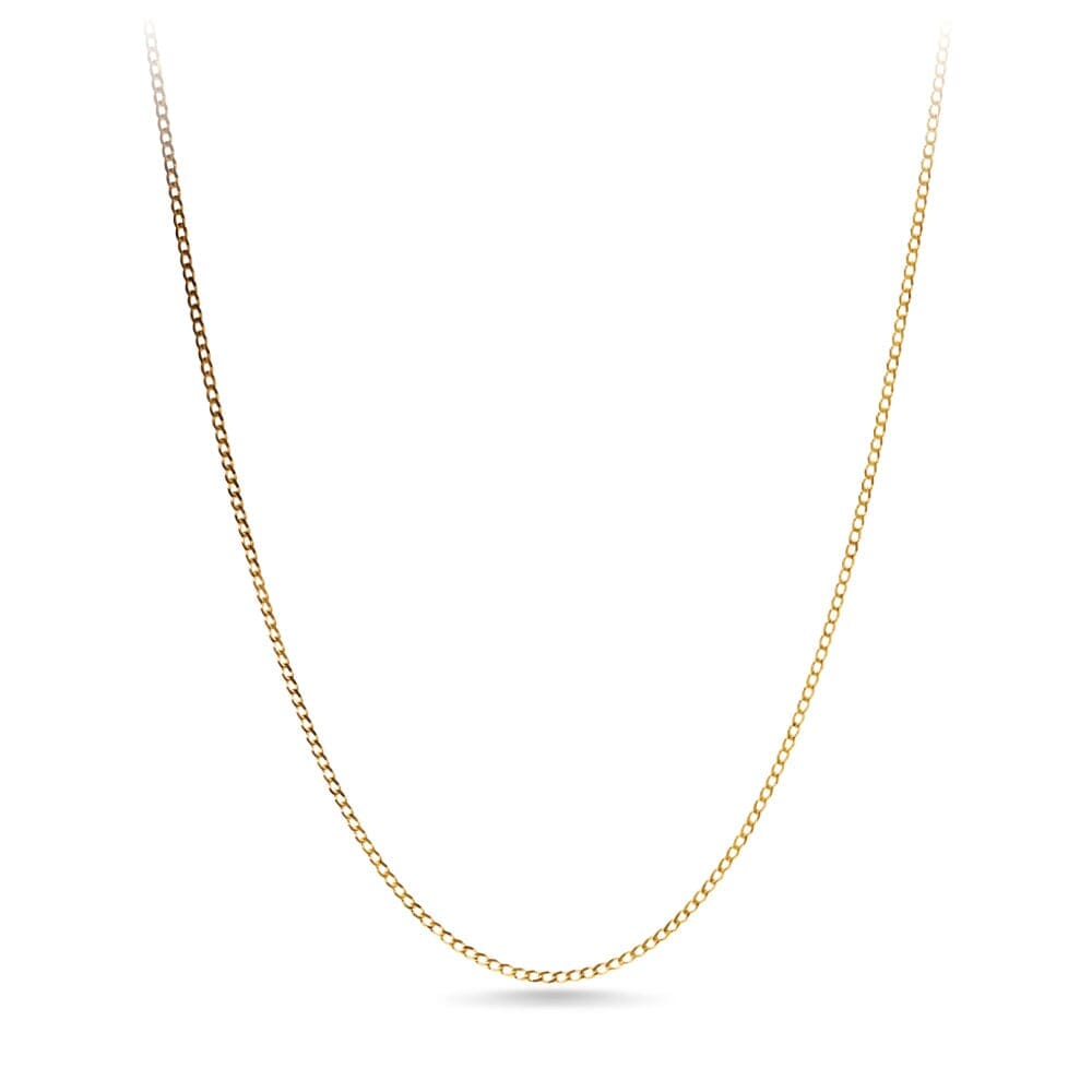 60cm Flat Curb Chain in 9kt Yellow Gold