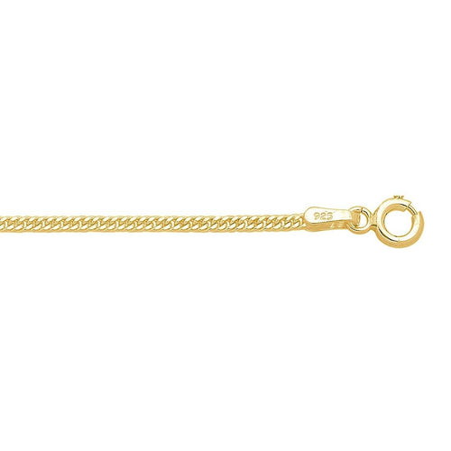 9kt Yellow Gold Curb Chain Necklace 45cm