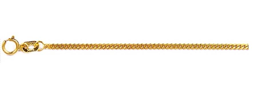 10kt Yellow Gold Tight Curb Chain Necklace 45cm