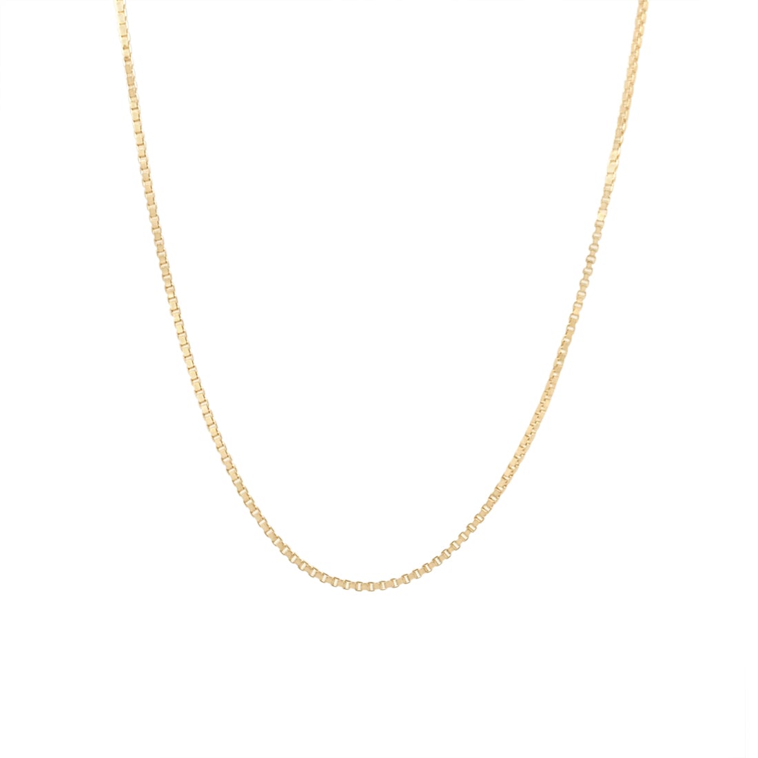 9kt Yellow Gold Fine Box Necklace 46cm