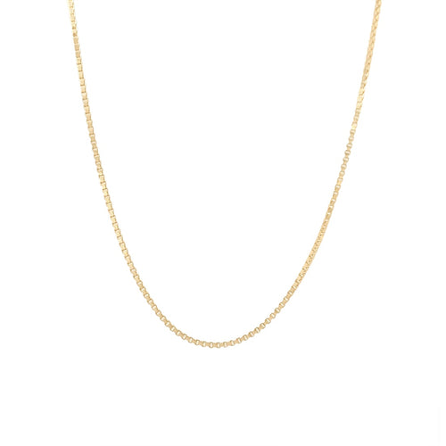 9kt Yellow Gold Fine Box Necklace 46cm