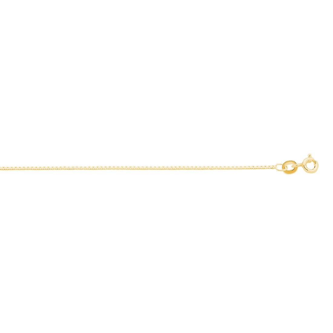 9kt Yellow Gold Box Chain Necklace 50cm