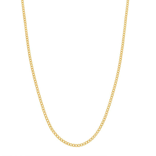 40cm Fine Open Curb Chain in 9kt Yellow Gold