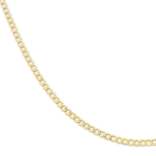 9kt Yellow Gold Fine Open Curb Chain Necklace 45cm