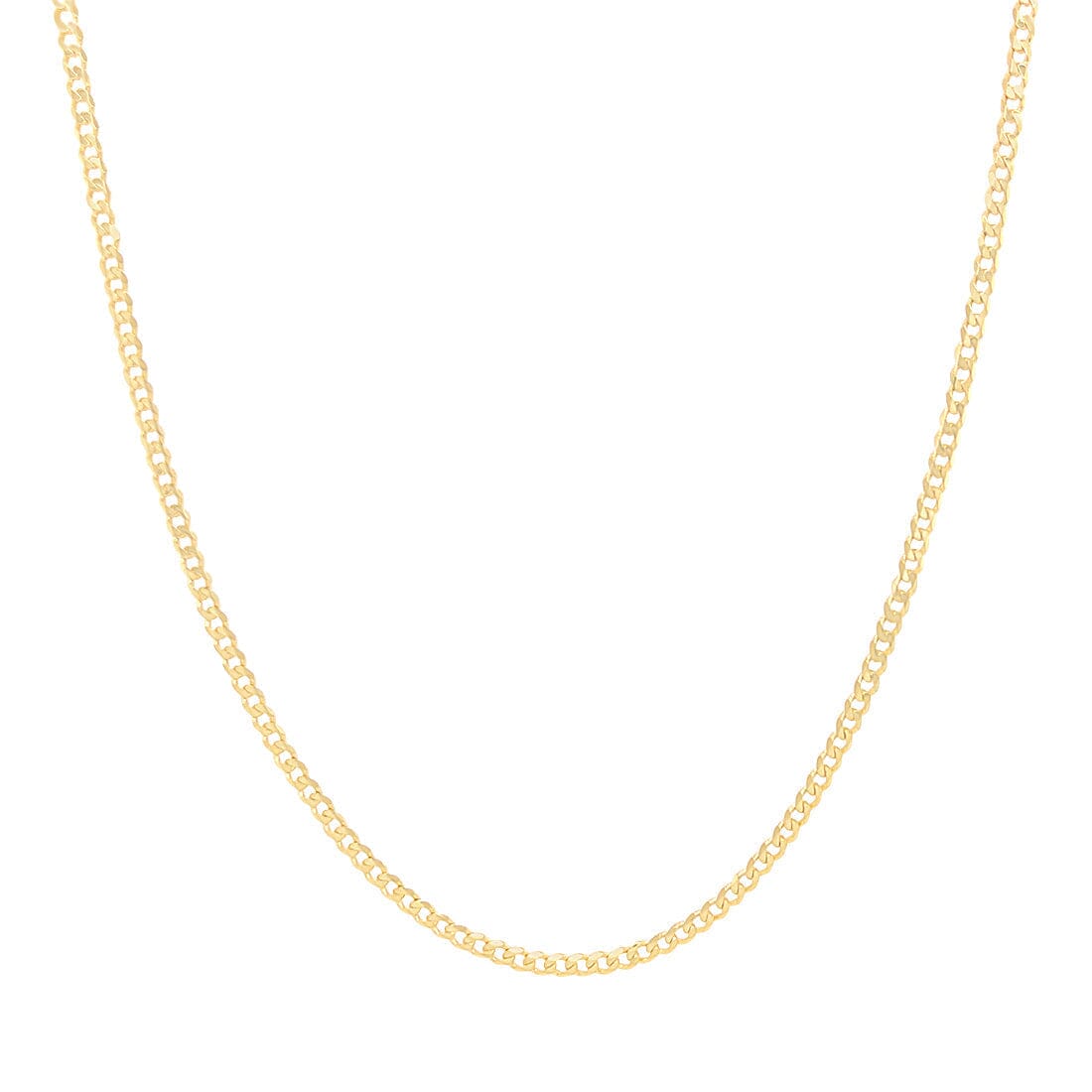 9kt Yellow Gold Rounded Curb Chain Necklace 45cm