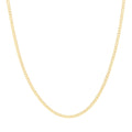 9kt Yellow Gold Rounded Curb Chain Necklace 50cm