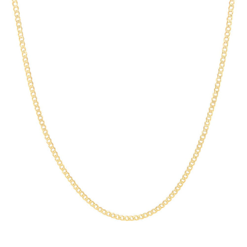 9kt Yellow Gold Rounded Curb Chain Necklace 50cm