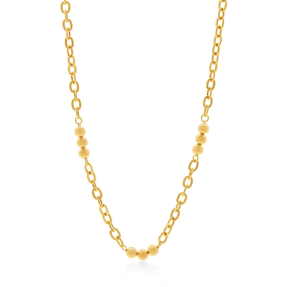 Serene Bead Chain Necklace 45cm in 9kt Yellow Gold