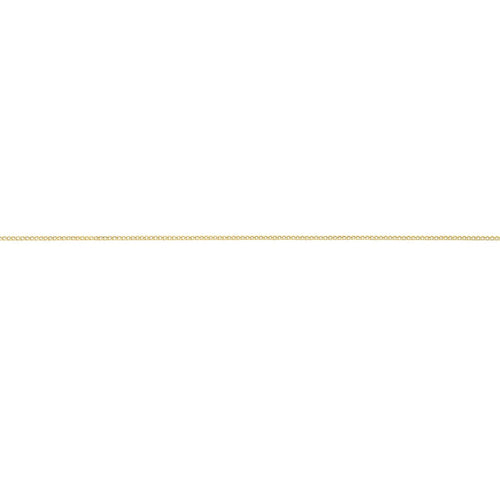 9kt Yellow Gold Diamond Cut Curb Chain Necklace 40cm