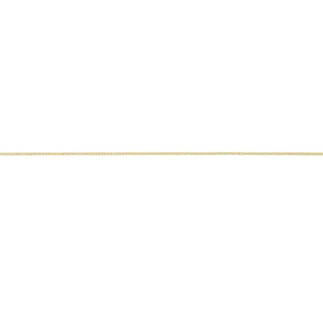 9kt Yellow Gold Diamond Cut Curb Chain Necklace 45cm