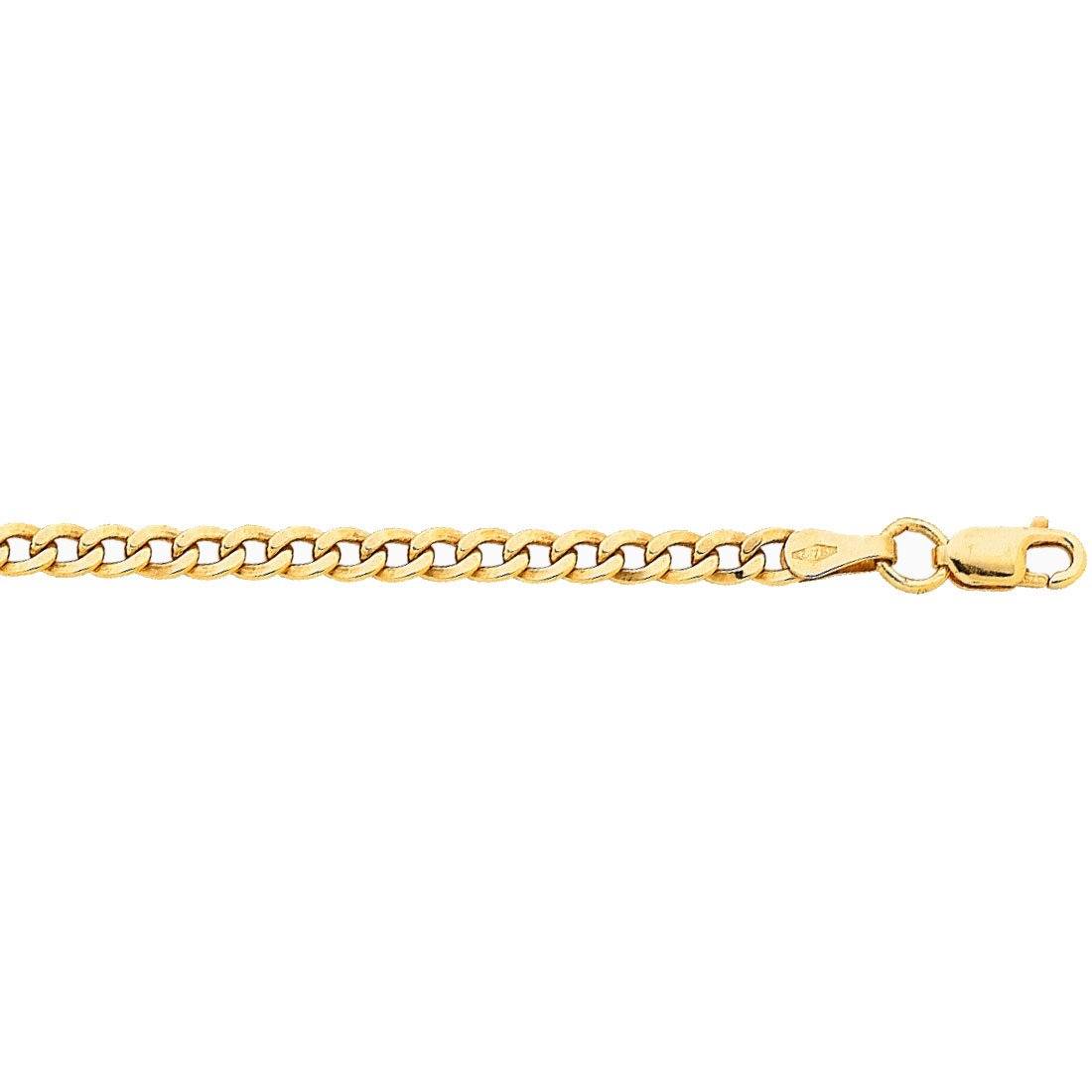 9kt Yellow Gold Curb Chain Necklace 50cm