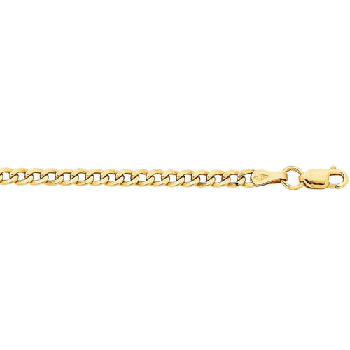 9kt Yellow Gold Curb Chain Necklace 50cm