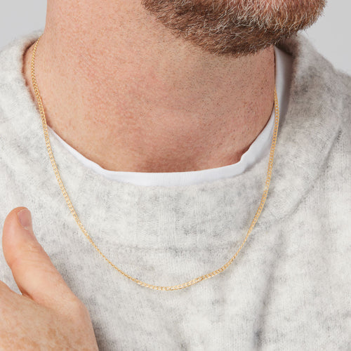 60 Gauge Curb 9kt Yellow Gold Necklace 55cm