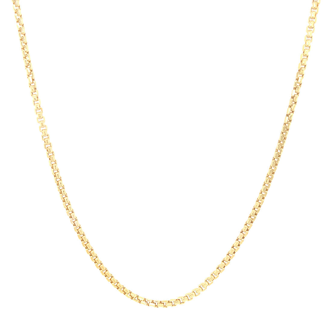 50cm Round Box Chain in 9kt Yellow Gold
