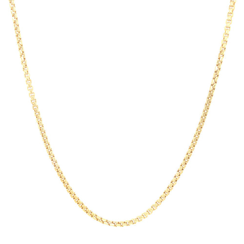 50cm Round Box Chain in 9kt Yellow Gold