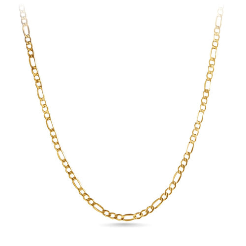 55cm Diamond Cut Figaro Chain in 9kt Yellow Gold
