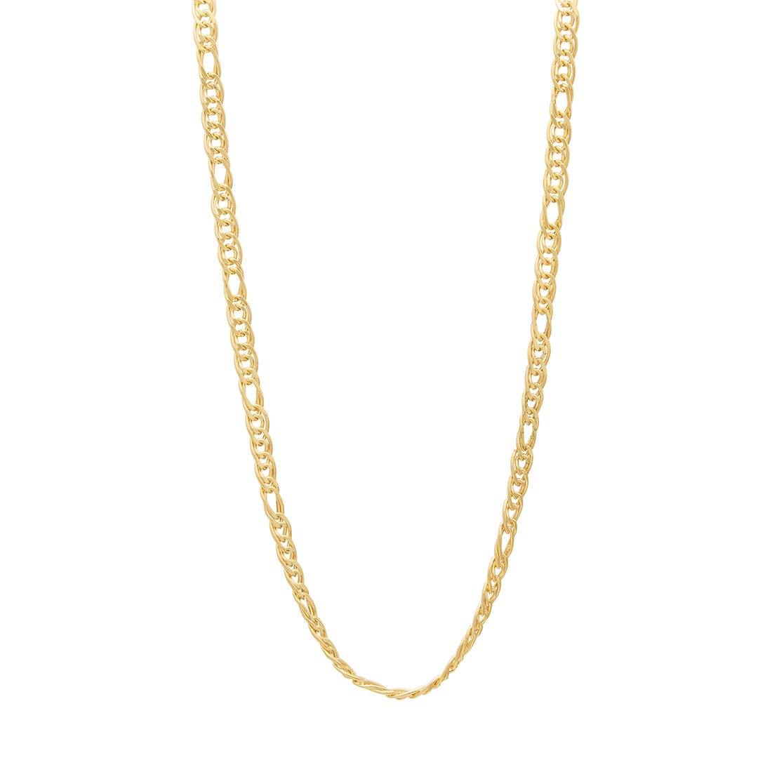 9kt Yellow Gold Fancy Double 1/3 Figaro Chain Necklace 50cm