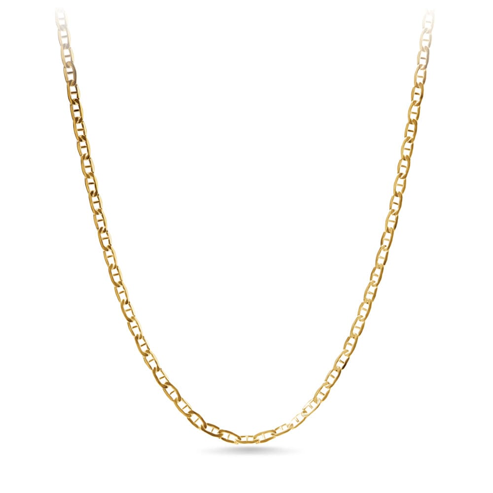 45cm Bevelled Anchor Chain in 9kt Yellow Gold