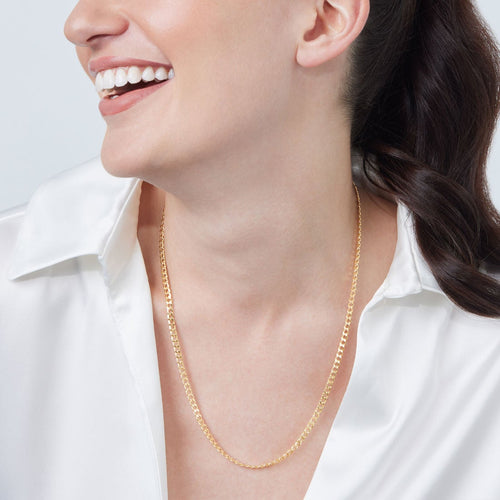9kt Yellow Gold 50cm Open Curb Chain Necklace
