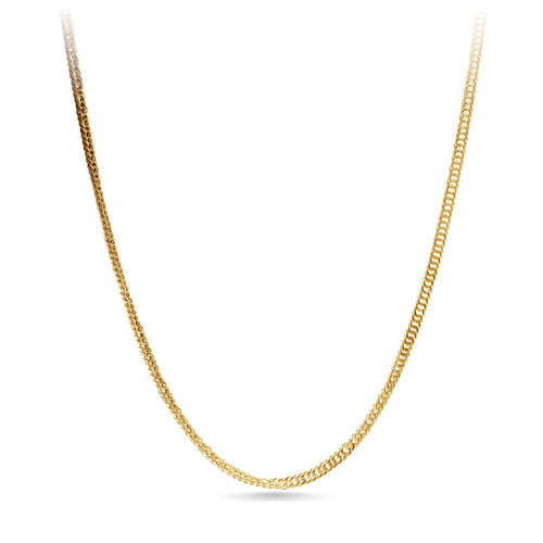 9kt Yellow Gold Diamond Cut Curb Chain Necklace 50cm