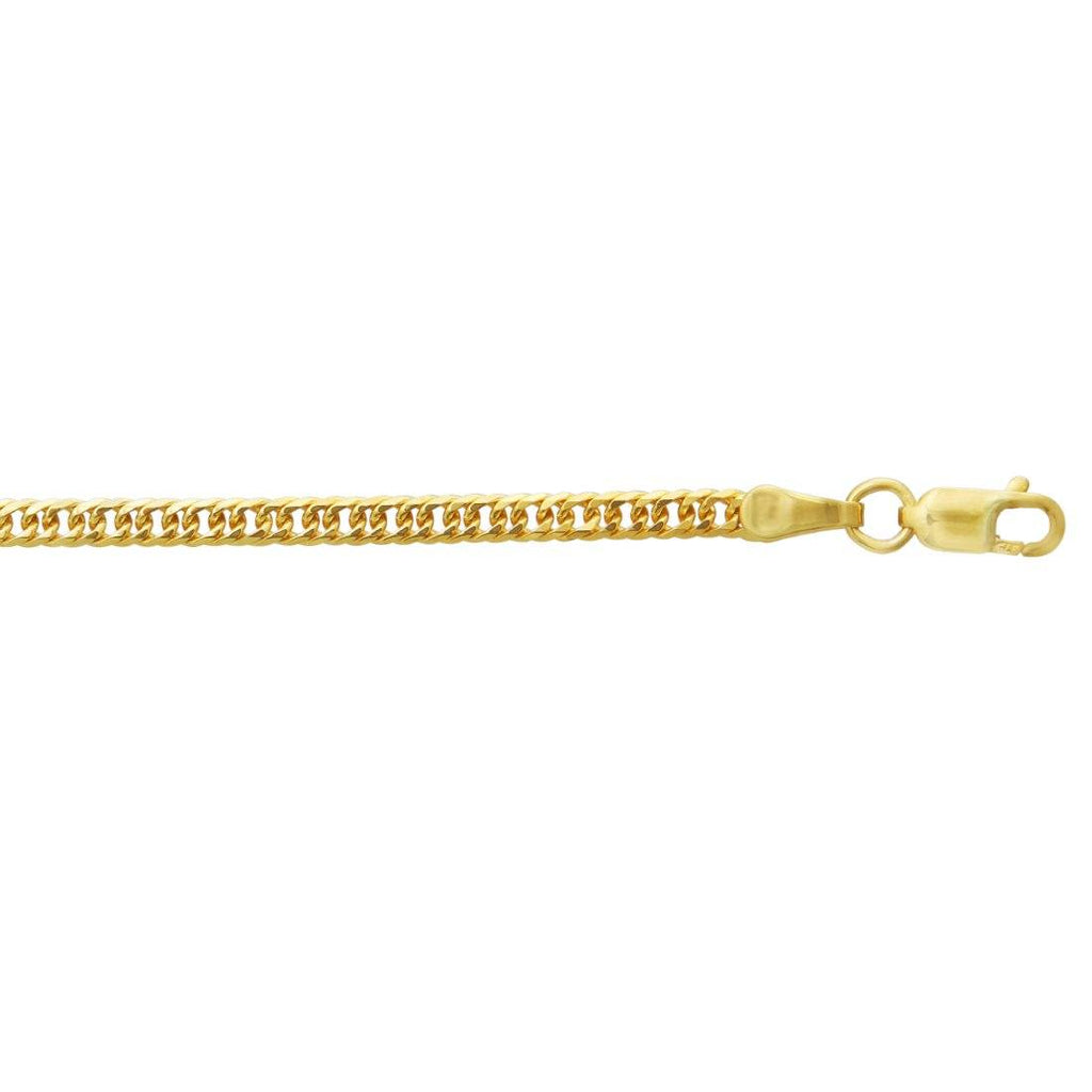 9kt Yellow Gold Diamond Cut Curb Chain Necklace 50cm