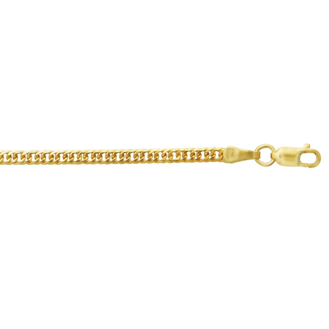 9kt Yellow Gold Diamond Cut Curb Chain Necklace 50cm