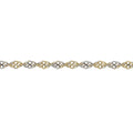 9kt Yellow Gold 2 Tone Twisted Infinity Chain Necklace 45cm