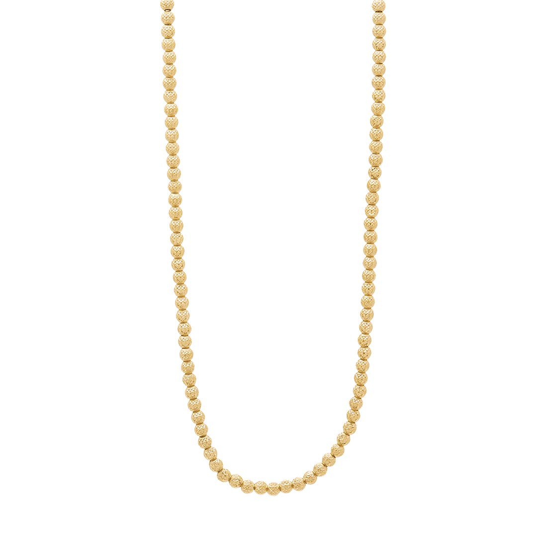 9kt Yellow Gold Diamond Cut Rolo Ball Chain Necklace 45cm