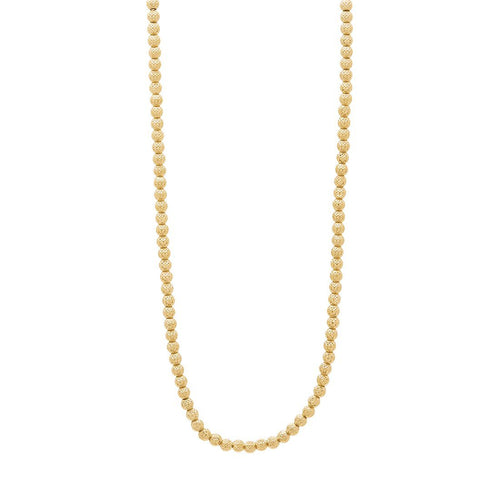 9kt Yellow Gold Diamond Cut Rolo Ball Chain Necklace 45cm