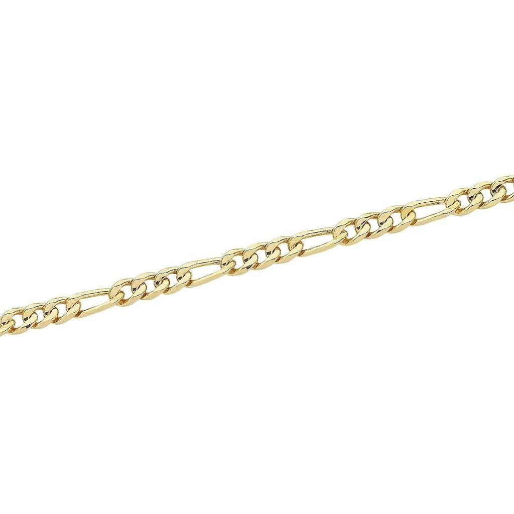 9kt Yellow Gold Figaro 3/1 Chain Necklace 45cm
