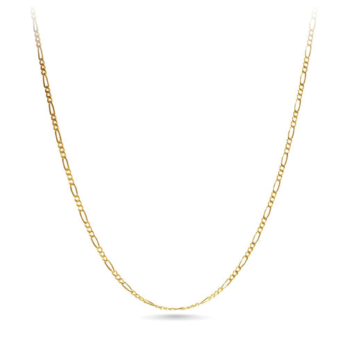 9kt Yellow Gold Figaro 3/1 Chain Necklace 45cm