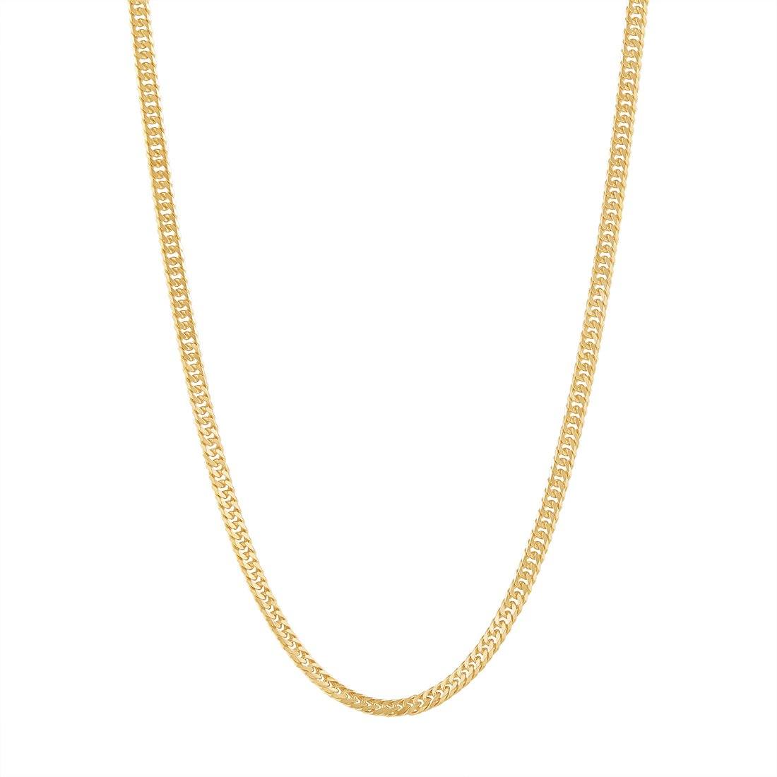 9kt Yellow Gold Diamond Cut Curb Chain Necklace 55cm