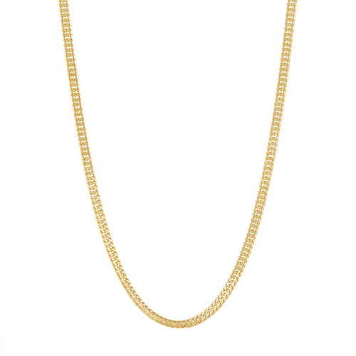 9kt Yellow Gold Diamond Cut Curb Chain Necklace 55cm