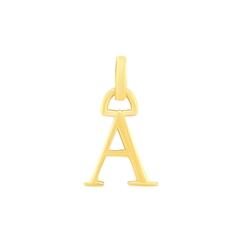 9kt Yellow Gold Block Initial Pendant