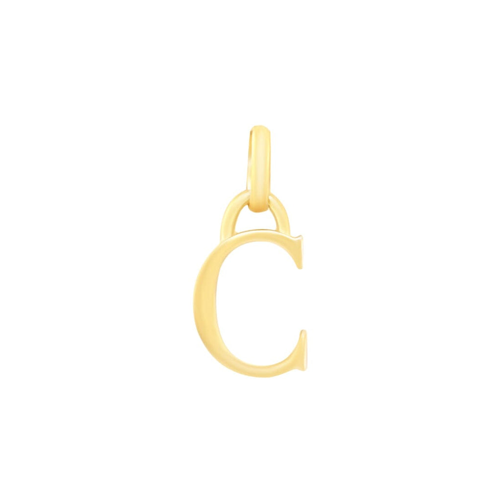 9kt Yellow Gold Block Initial Pendant