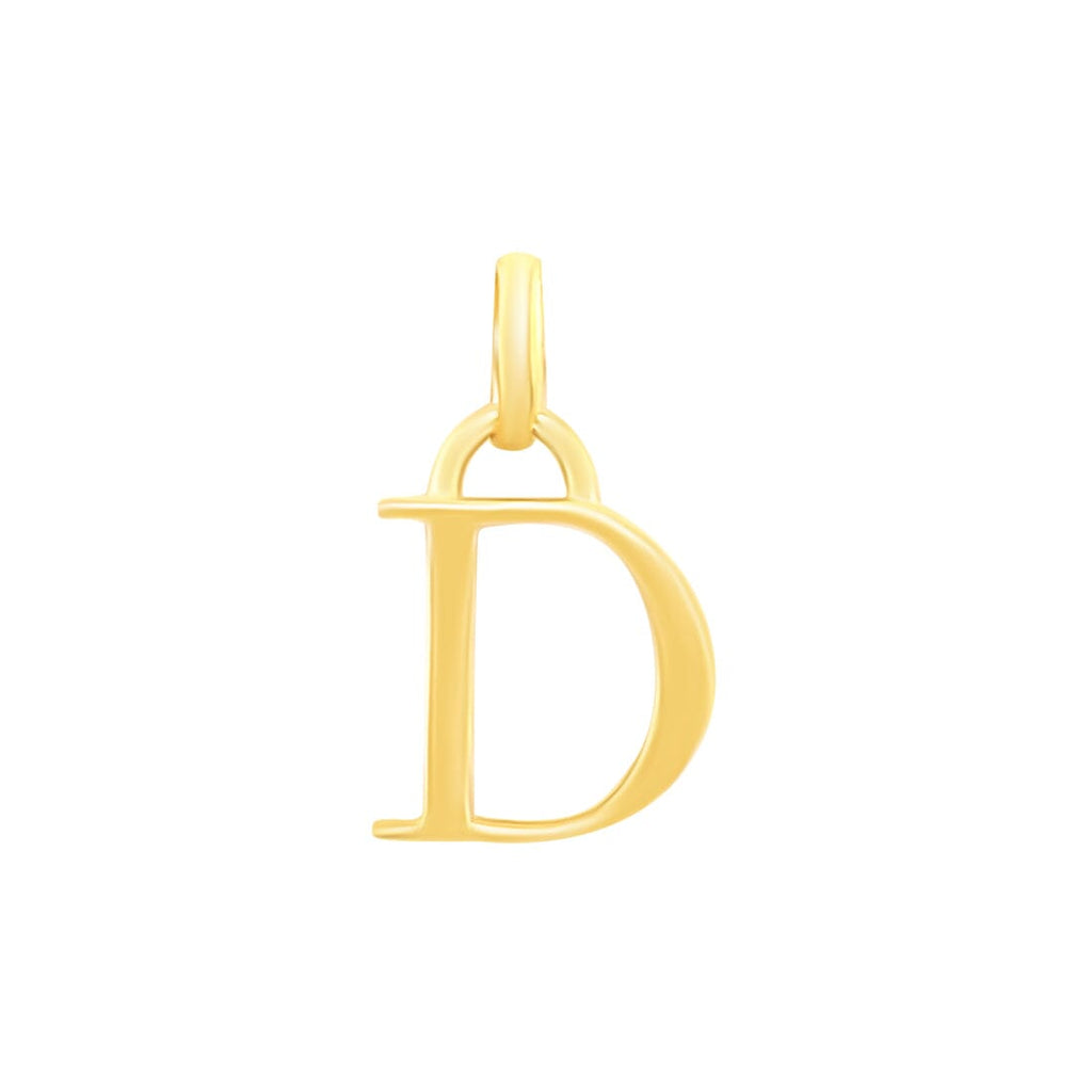 9kt Yellow Gold Block Initial Pendant