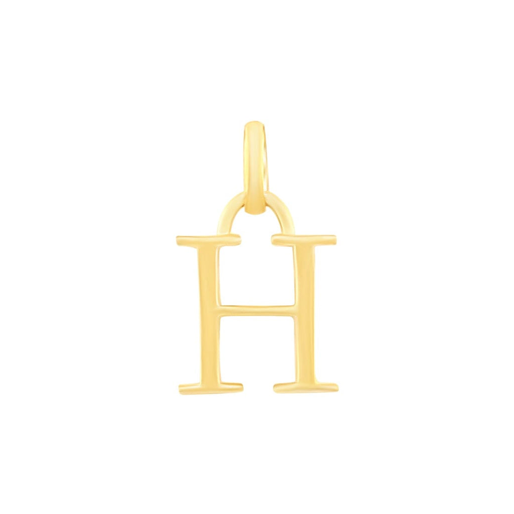 9kt Yellow Gold Block Initial Pendant