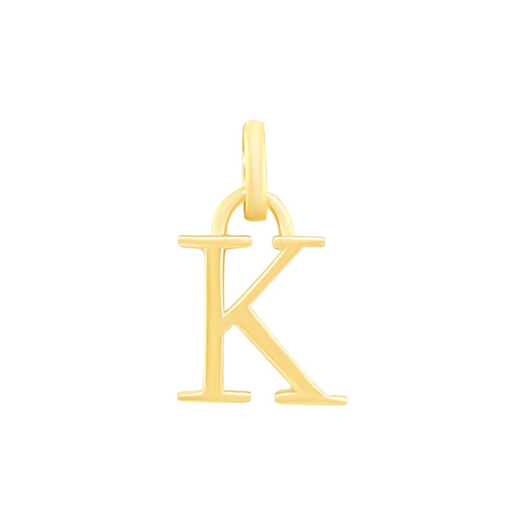 9kt Yellow Gold Block Initial Pendant