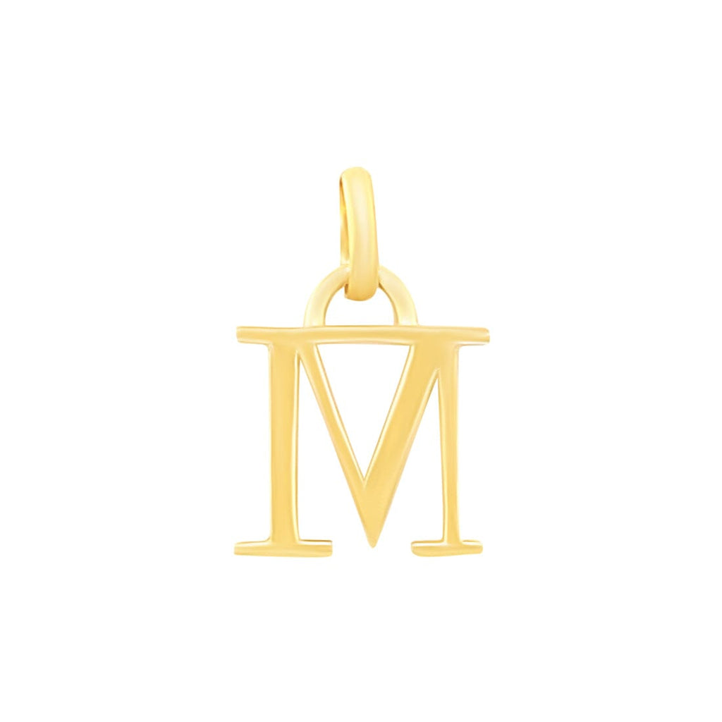 9kt Yellow Gold Block Initial Pendant
