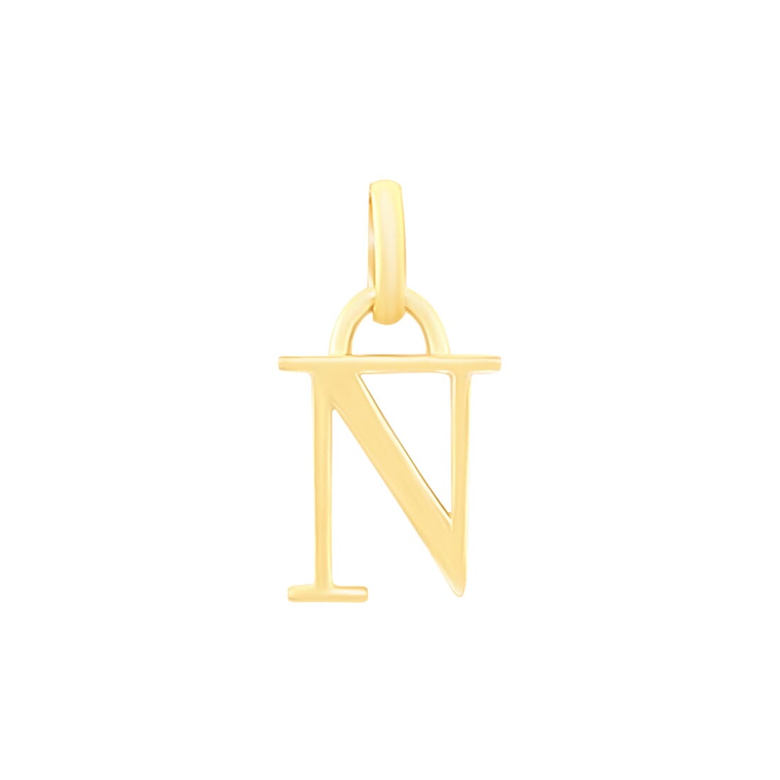 9kt Yellow Gold Block Initial Pendant