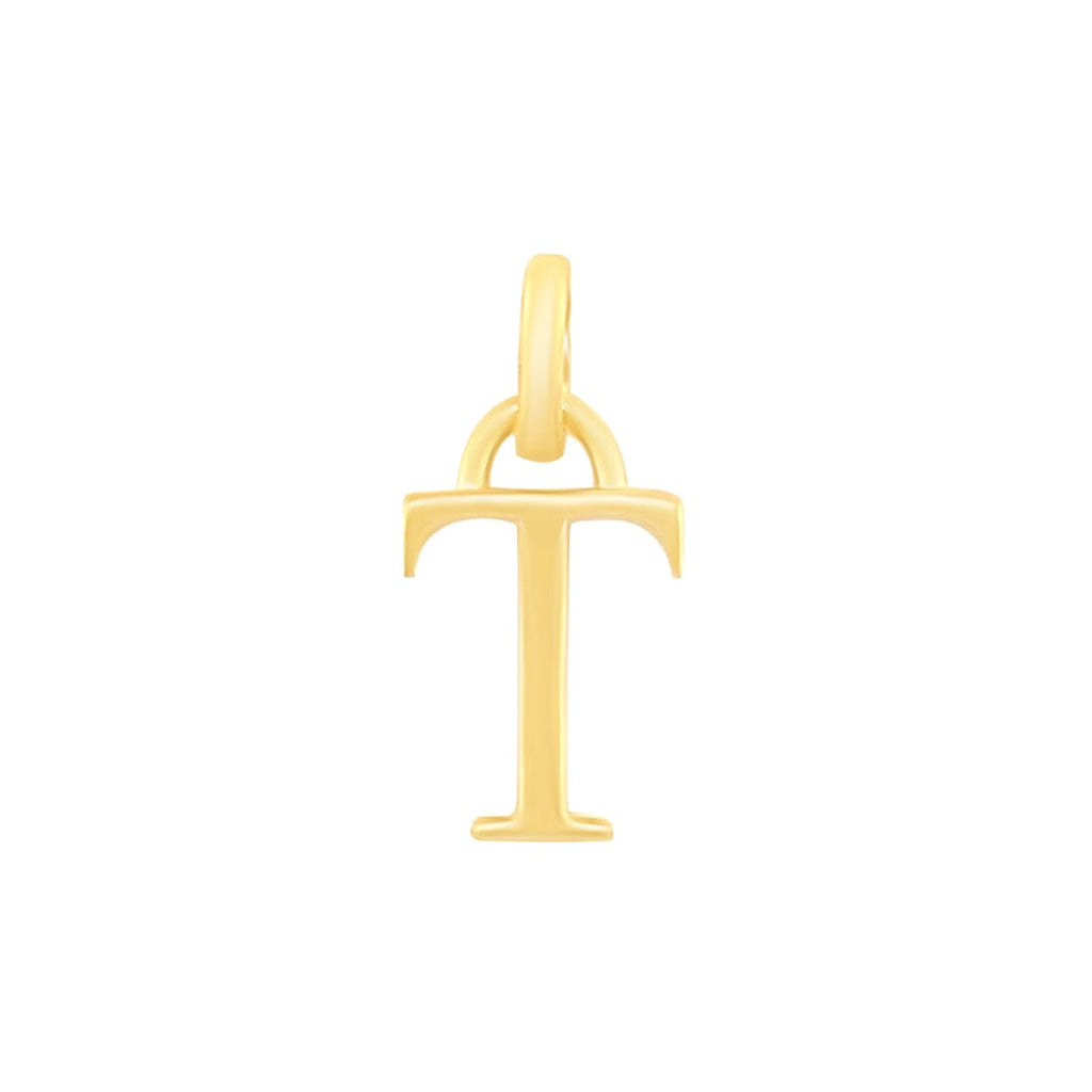 9kt Yellow Gold Block Initial Pendant