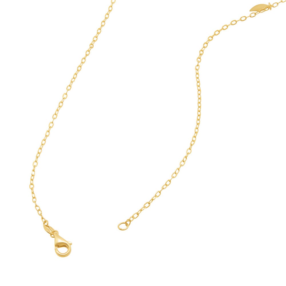 Leaf Charm Necklace in 9kt Yellow Gold