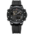 Naviforce Digital-Analogue Black Silicone Strap Men Watch NF9221 B/GY/B