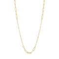 9kt Yellow Gold Silver Infused Fancy Oval Necklace