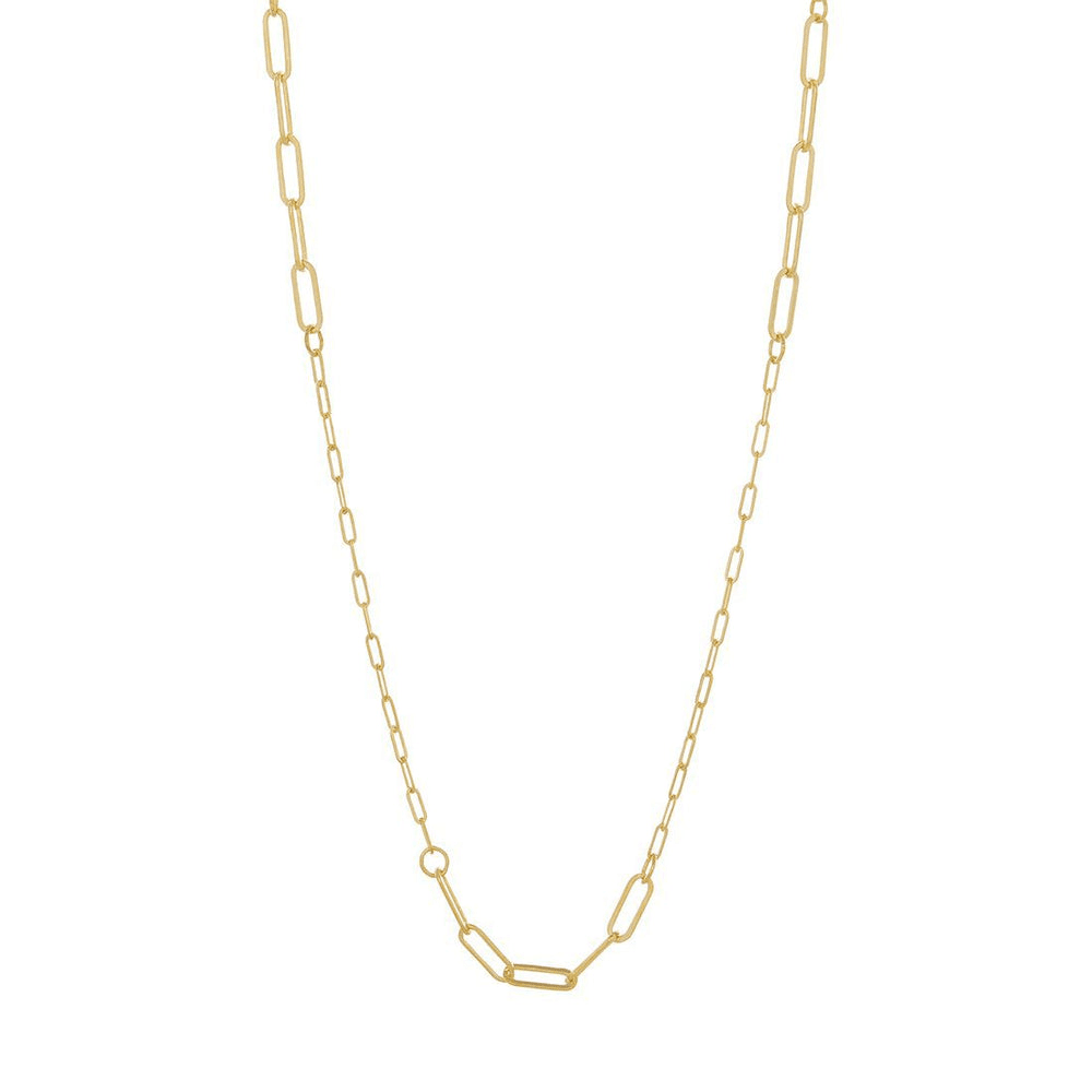 9kt Yellow Gold Silver Infused Fancy Oval Necklace