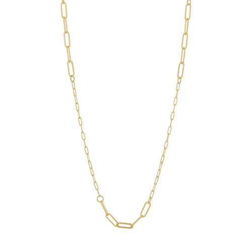 9kt Yellow Gold Silver Infused Fancy Oval Necklace