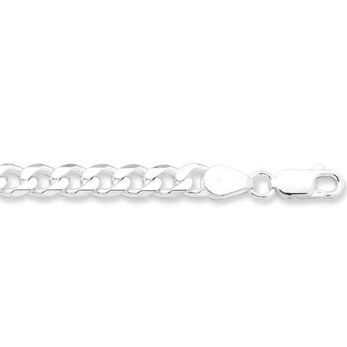 55cm 6.5mm Curb Chain Necklace in Sterling Silver