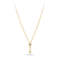9kt Bonded Gold Tassle Necklace with Cubic Zirconia 50cm