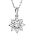 45cm Diamond Star Pendant Necklace with 0.10tw of Diamonds in 9kt White Gold