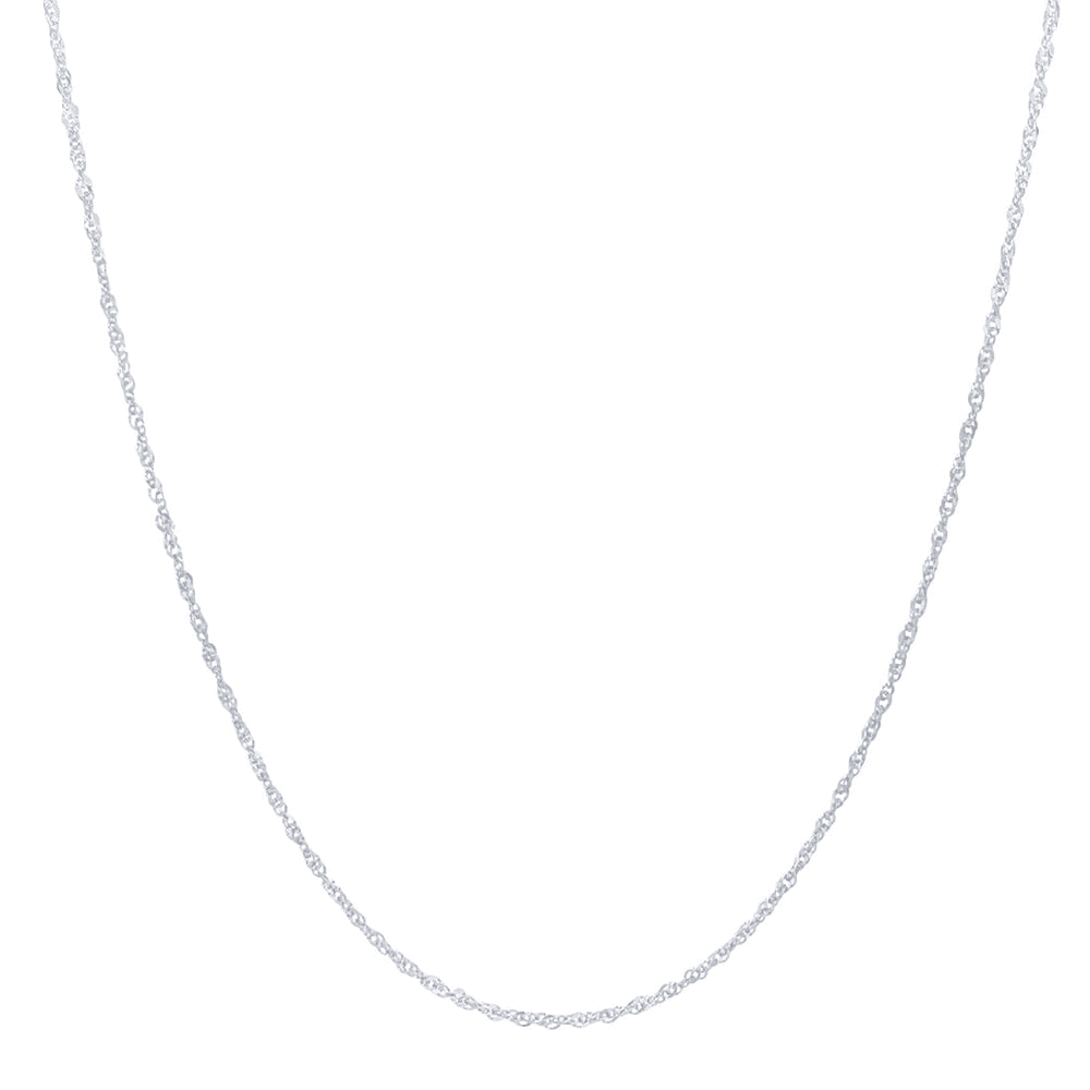 45cm Fine Singapore Chain in 9kt White Gold
